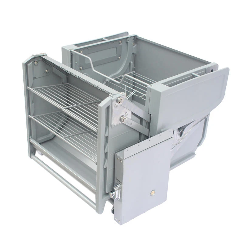 Kitchen cabinet manual double body storage lifting basket hanging cabinet shelf linkage lift