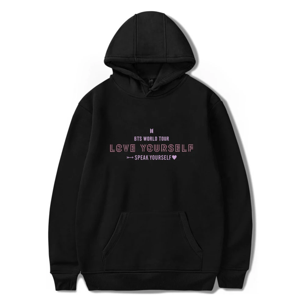 SANGTAN Стиль love yourself Женская толстовка с капюшоном длинным рукавом Свободная