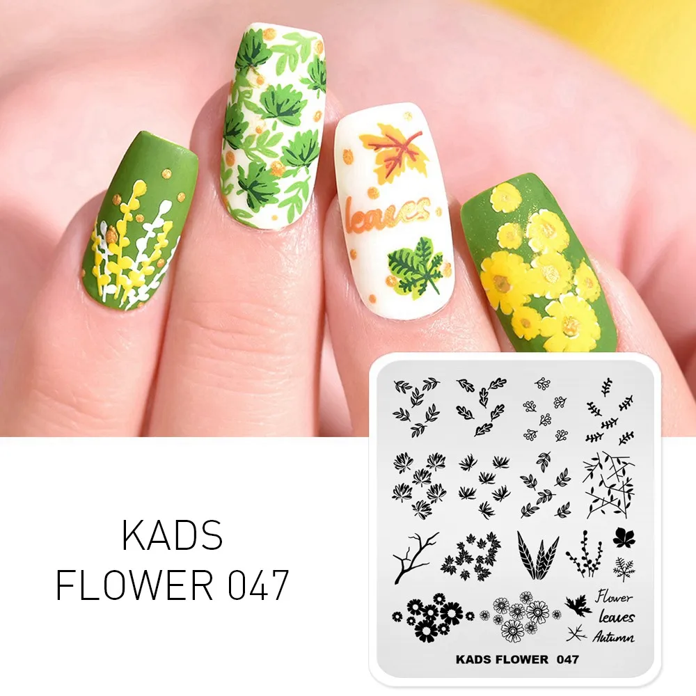 Flower 047 KADS шаблон для дизайна ногтей 36 дизайнов китайский стиль чернил-живопись художественное Изображение Шаблон для штамповки ногтей пластины для дизайна ногтей трафареты - Цвет: Flower 047