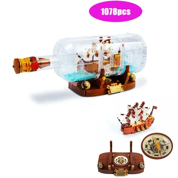 

21313 Sale Pirates Of The Caribbean Ship In Bottle Compatible lepining Model Building Blocks Children Birthday Gifts Toys16051