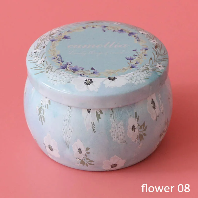 flower 08 1 шт., коробка для конфет, многофункциональный чехол для печенья в форме барабана, жесть, домашний декор, розовый чайник, праздничные вечерние принадлежности - Цвет: flower 08