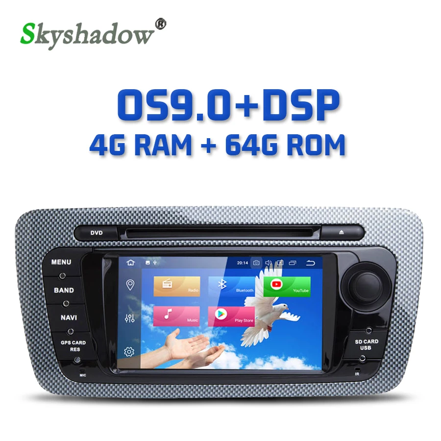 Автомобильный DVD плеер Android 9 0 DSP 4 Гб ОЗУ + 64 ПЗУ 8 ядерный RDS радио Bluetooth 2 GPS карта Wifi