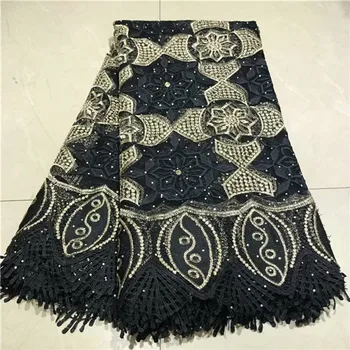 

Nice black embroidery French tulle lace cloth elegant net lace fabric for party dress VRN240(5yards/lot) many color
