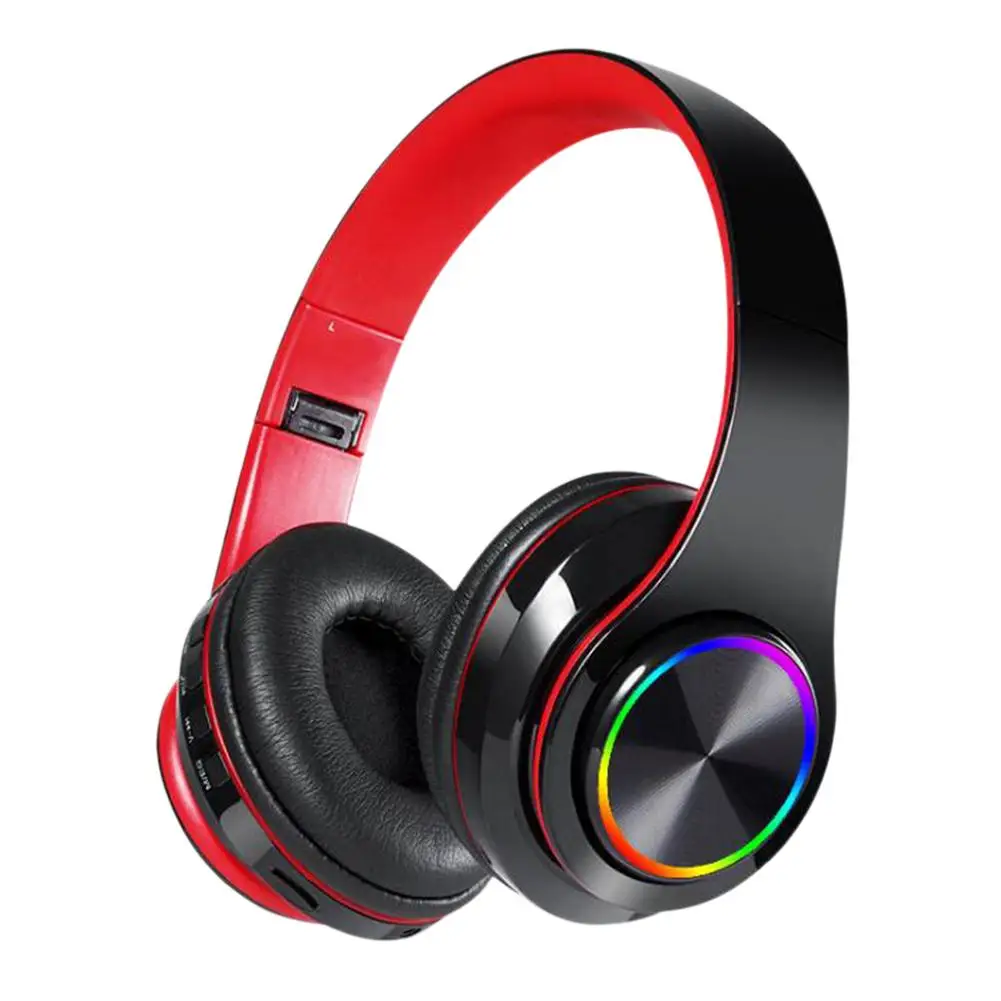 Black Профессиональные игровые наушники Bluetooth 5,0 гарнитура Беспроводные легкие складные наушники стерео HIFI игровые спортивные наушники - Цвет: Black