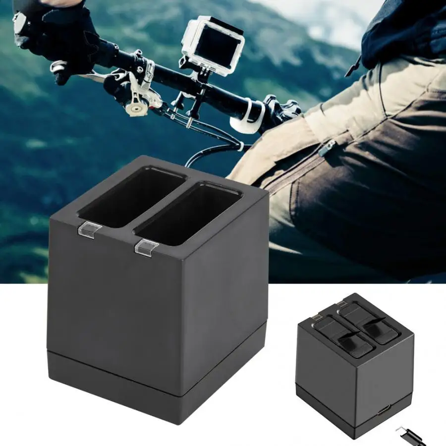 Camera Battery Pack Dual Charger for GoPro 5/6/7 USB Type-C Port