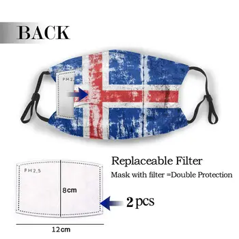 

protective mask with filter Iceland Flag (2) anti dust PM2.5 reuse adult teen child girl