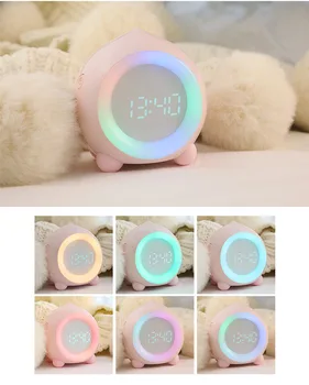 

Lovely Mini Colorful Wake-up Alarm Clock Portable Bedside Lamp Digital LED Lighting Clock Home Office Gadget Desktop Decor LA802