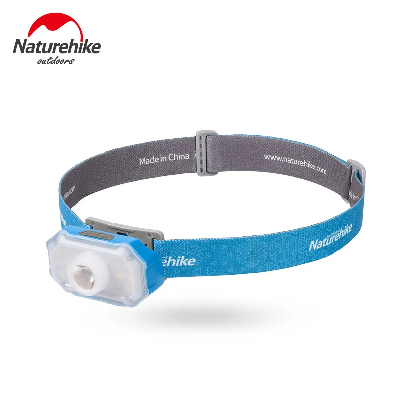 Naturehike outdoor LED headlamp fishing headlight 7-90 hours 4 modes tent lamp Torch flashlight camping lantern accessory - Цвет: Gray Blue