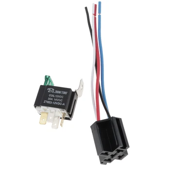 

30A 4-Pin Relay Socket Harness Connector For Car Truck with Interlocking Socket Holder Block