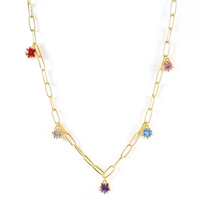 CANNER-Mini Collar de estrella de circón para mujer, joyería Y2K, cadena con colgante encantador, gargantilla de 18K, bisutería, Joyero