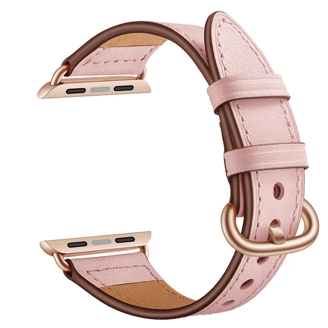 Тонкая талия форма кожаная Петля ремешок для наручных часов Apple Watch 38 мм 40 мм пряжкой цвета розового золота браслет, ремешок для наручных часов iWatch, ремешок Series 5/4/3 ремешок для часов - Цвет ремешка: pink