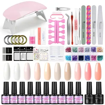

COSCELIA Nail Gel Polish Kit Full Manicure Set With UV LED Lamp Dryer Soak Off Gel Varnish For Manicure For Nail Art Tools Set