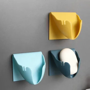 

Creative Soap Dish Bathroom Free Punched Soap Box Bathroom Soap Rack Household Wall Hanging Water Draining Soap Holder