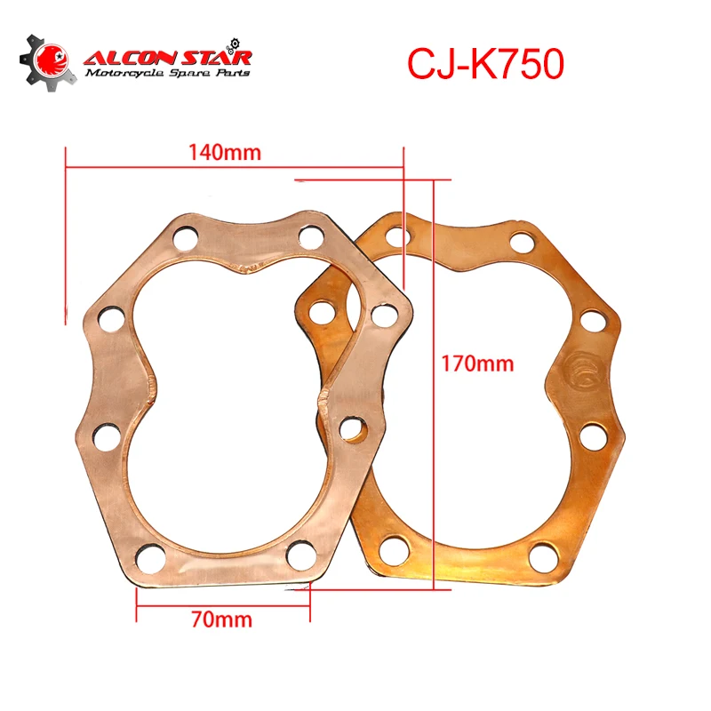 Alconstar- Cj-K 750 Guarnizioni Testa In Rame Set Testata Cilindro Ural Parti In Rame Puro Guarnizioni Cilindro Bavarese M1/M72/R71 Moto
