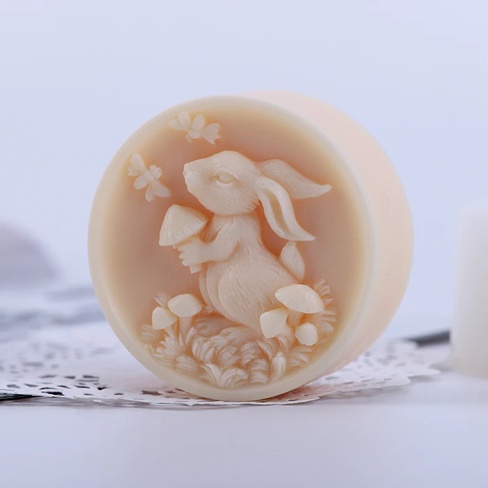 3D Кролик силиконовая форма для мыла Кролик Смола глина Форма Шоколад Конфеты формы пищевой силиконовый Пасхальный Мыло Плесень