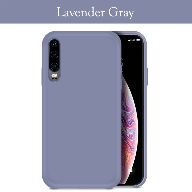 Lavender Gray Жидкий силиконовый чехол для huawei P30 Lite, чехол, накладка из микрофибры, чехол для huawei P20 Lite P30 Pro mate 20 Lite Honor 20 10i - Цвет: Lavender Gray