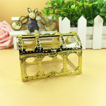 

48pcs Treasure Chest Chocolate Box Plastic Wedding Favor Boxes Baby Shower Candy Box Birthday Party Christmas Gifts