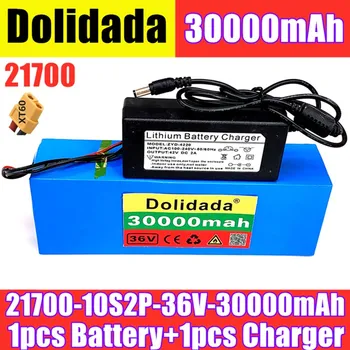 

2020 new 10s2p 21700 36V 30000mah battery pack 500W high power battery eBike electric bicycle BMS + 42v2a charger