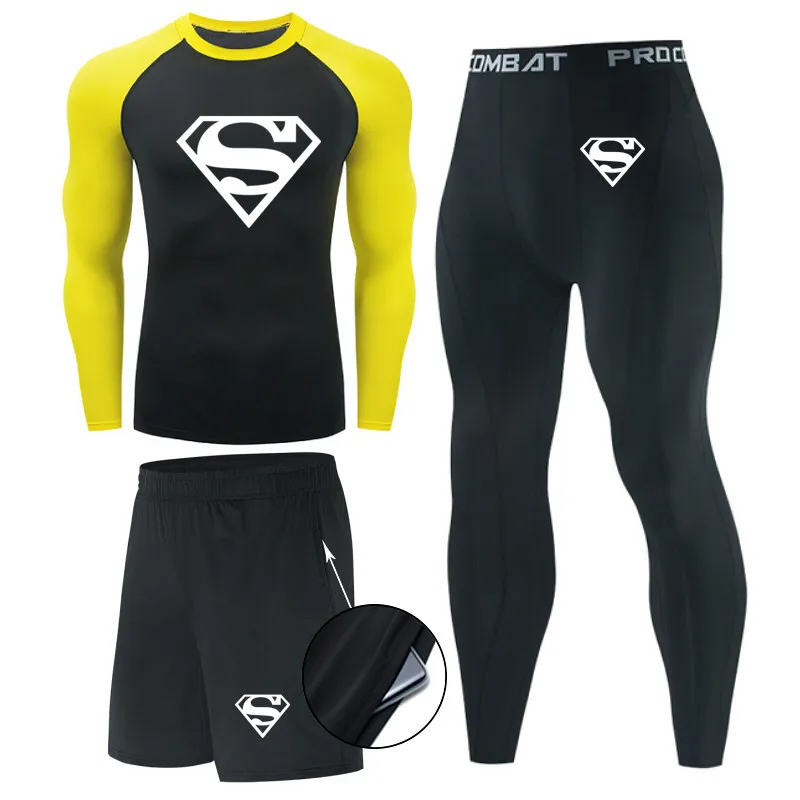 men's loungewear sets Man Compression Sports Suit Quick Drying Perspiration Fitness Training MMA Kit Rashguard Male Sportswear Jogging Running Clothes men's loungewear sets Men's Sets