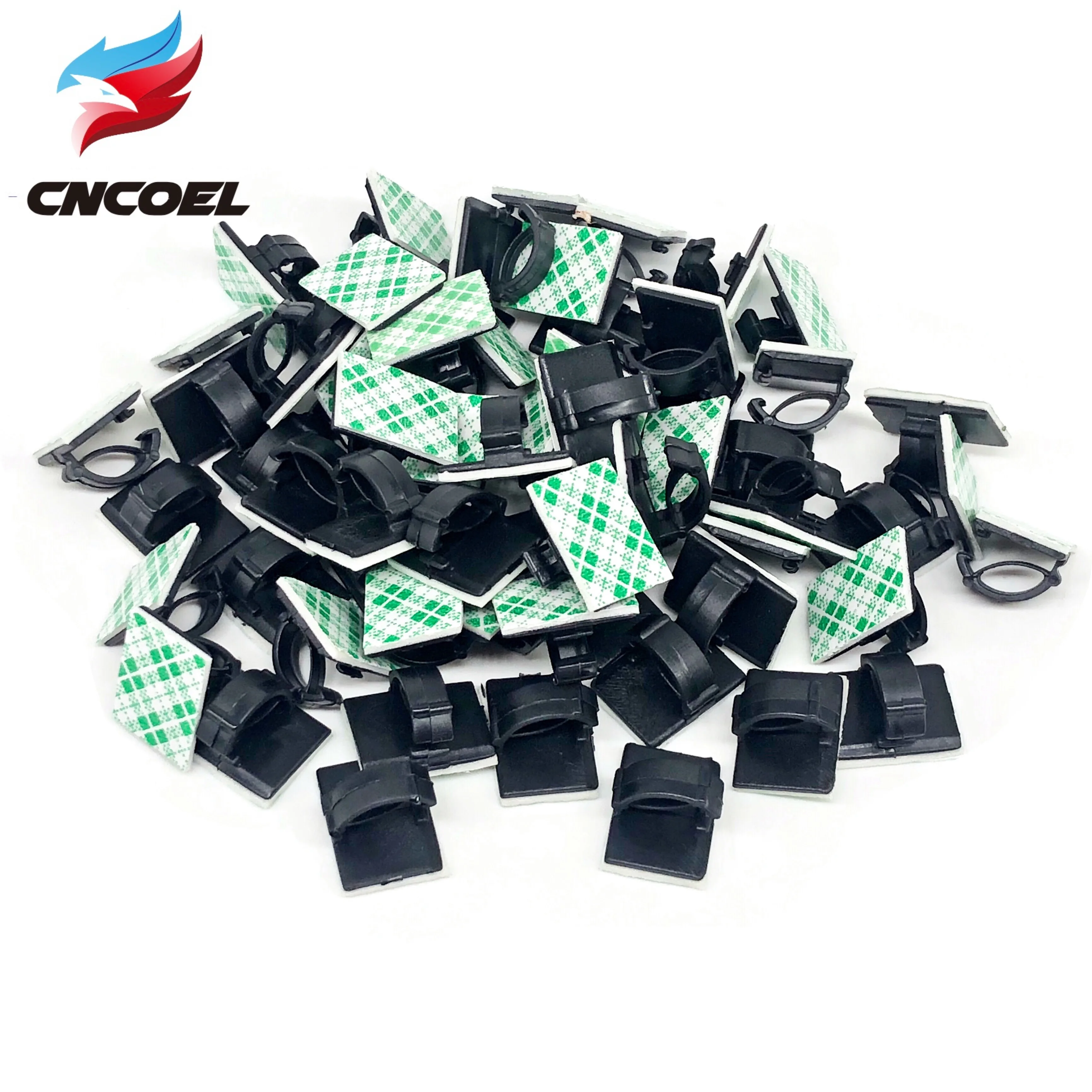 Cable Clip Cable Clamp Self-adhesive Car Wire Clip Fixer Holder Cable Holder Rectangle Plastic Mount Clamp 20Pcs