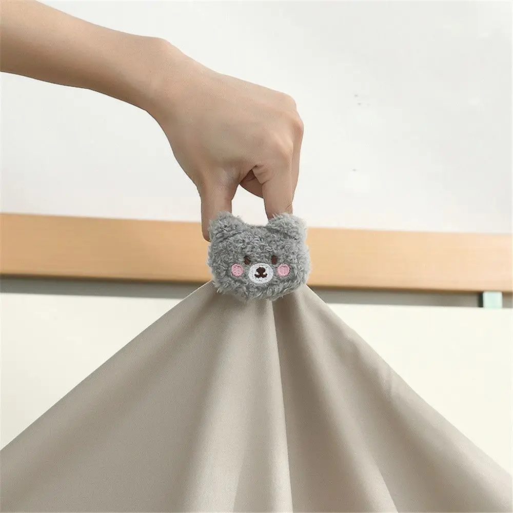 Симпатичный плюшевый держатель для одеяла в виде медведя 4 шт. нескользящий зажим