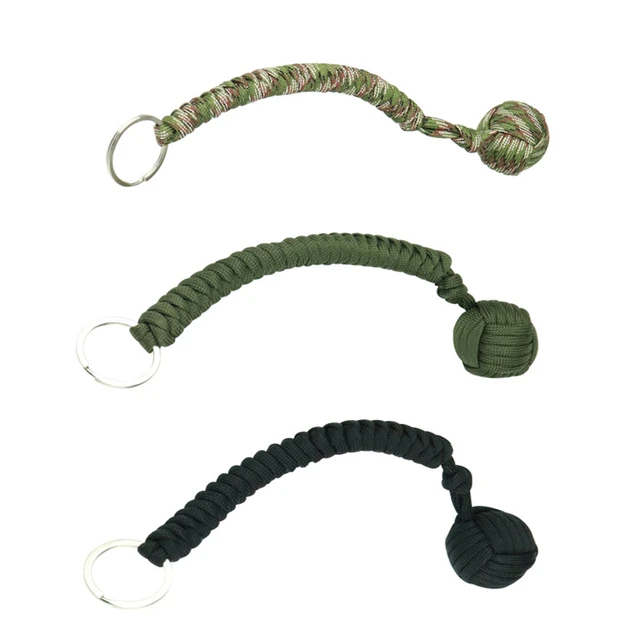 1Pc Paracord Monkey Fist with heavy Steel Ball inside, can be used as Knife  Lanyard Survival