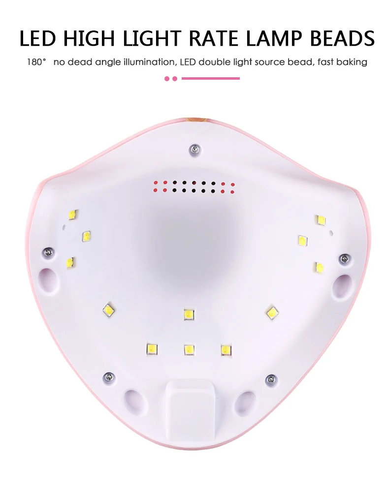 36 Вт розовая Сушилка для ногтей, лампа для ногтевой фототерапии, умный светодиодный Быстросохнущий Гель-лак для сушки, УФ-индукционная лампа для ногтей