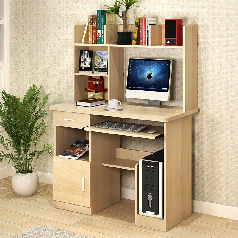 

Man Patriarch Computer Table Simple Desktop Table Household with a Bookcase Office Desk Bookshelf Combination Writing Desk