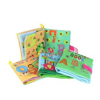 

Kuulee Baby Early Education Cloth Books Soft Durable 3D Squeak Crinkle Book Toys Puzzle Gifts for Boy & Girl