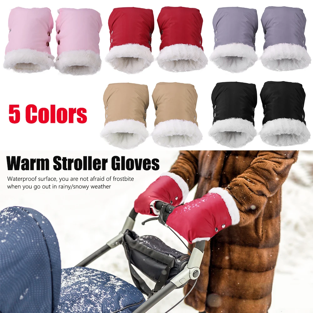 Stroller Gloves Pram-Parts-Accessories Muff Hand Winter Waterproof for Fleece Warm