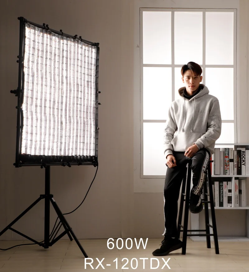 Súile Falcon RX-120TDX 120 x 120cm 600W ROLL-Flex stiúir Solas 3000K - 5600K Solas Grianghraf faoi stiúir Dath le Greille Honeycomb Softbox godox ceamara soilsiú scannán scannán YouTube & Newer soonwell altramas NULL YONGNUO LISHUAI