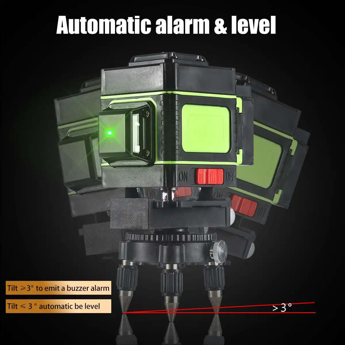  Portable 16-line Green Light Level Automatic Leveling 360 Degree Rotation Positioning Outdoor Level