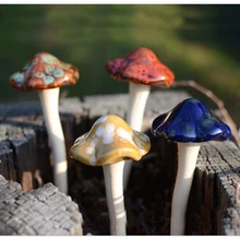 4 керамические грибы для украшения сада