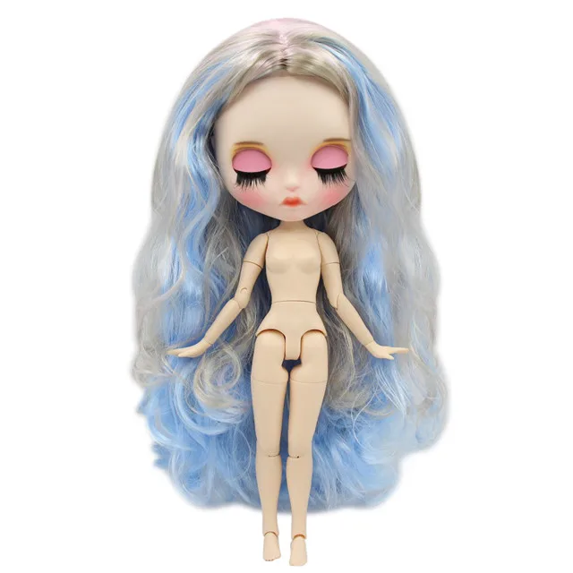 Фабрика blyth кукла 1/6 bjd шарнир тела белая кожа резные губы матовое лицо с бровей индивидуальные лицо сонные глаза - Цвет: naked doll