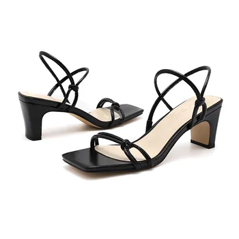 

Women Summer Sandals 2020High Heel Sandals Slippers Slip On Open Toe Sandals Casual Outdoor Slippers Narrow Band Slides