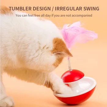

Bell Tumbler Rolling Scratching Ball Pet Cat Toy Pet Products Cat Entertainment Toy Interactive Feather Ball Toy Cat Toy For