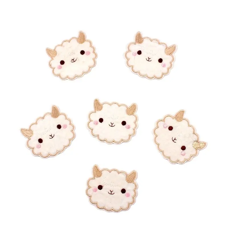 10pcs/Lot Cute Sheep Stickers DIY Iron On Animal Patches For Kids Hats Sweaters Dress Shirts Decoration Sewing Badge Appliques | Дом и сад