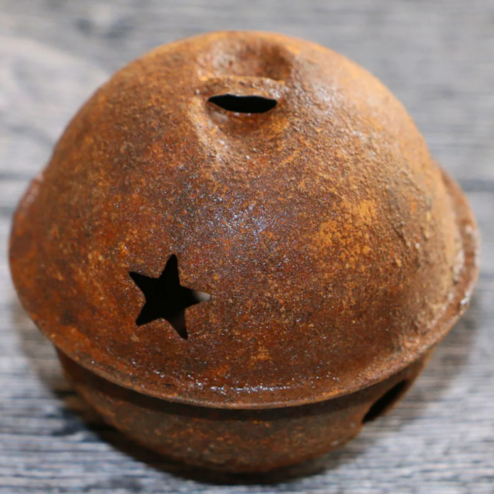Rustieke vintage bel voor thuis muurdecoratie decoratie tuin - 5 handgemaakte klokken in een koord met kralen. windgong bel bel koe kat vee klokken cadeau (antieke gouden grote bel-1 snaar