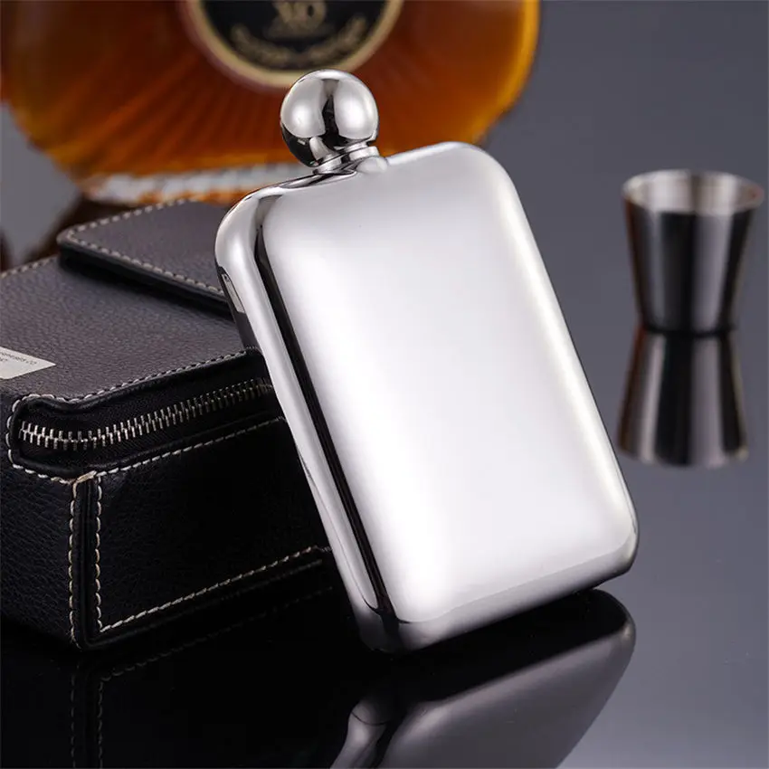 

6oz Portable High quality 304 stainless steel Square Shape hip flask travel whiskey alcohol liquor bottle flagon Small Bottle