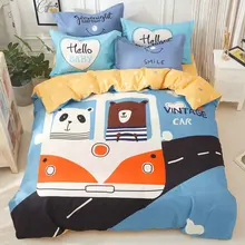 Комплект постельного белья из 3 предметов для малышей, хлопок, Комплект постельного белья для кроватки, мультяшное животное, включает в себя наволочку, простыню, пододеяльник без наполнителя