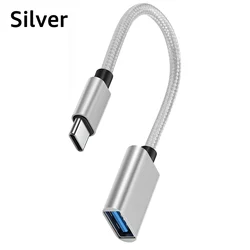 Universal OTG USB Type - C Adapter and Data Converter Cable (Silver)