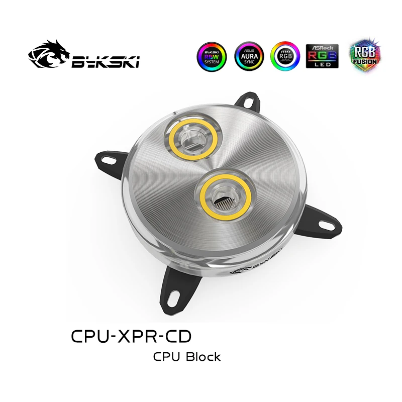 Bykski CPU XPR CD водяной блок для Intel 115X 1366 2011 2066 черный/серебристый RBW(5 В)/RGB(12 В) Водяной