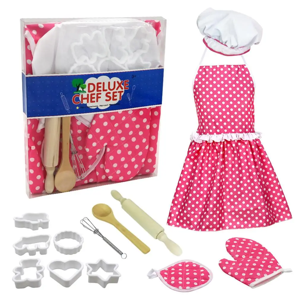 

Complete Kids Cooking Baking Toy Set Role Plays Kitchen Utensils Baking Tools Cake Apron For Girls Kids Birthday Gifts