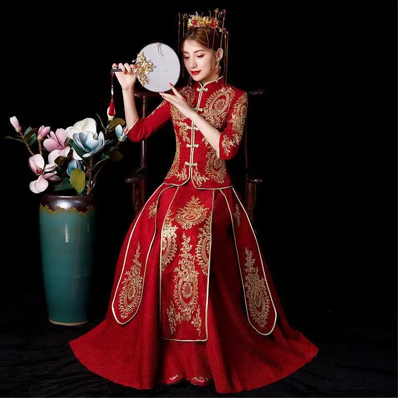

Xiuhe Take Bride 2020 New Chinese Style Wedding Dresses Wedding Wedding Clothes Take Longfeng Existing Show And Toast