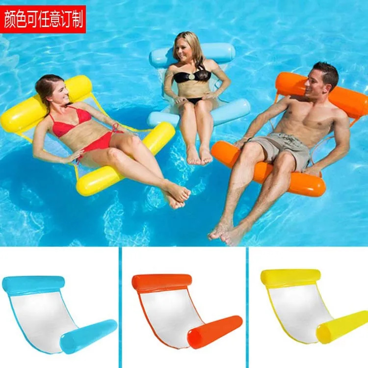 New Products Environmentally Friendly PVC Aquatic Toy Inflatable Floating Row Water Drift Floating Bed Single Person Swimming Wa