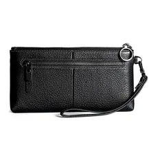 

Fashion Real Leather Wallet RFID Shielding Clutch Bag Wallet Card Bag Coin Purse Zipper Lady Leisure Long Wallet Solid Handbag