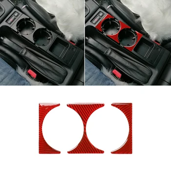 

Red Carbon fiber Car Water Cup Holder Trim Decorative Cover for BMW E46 1998-2005