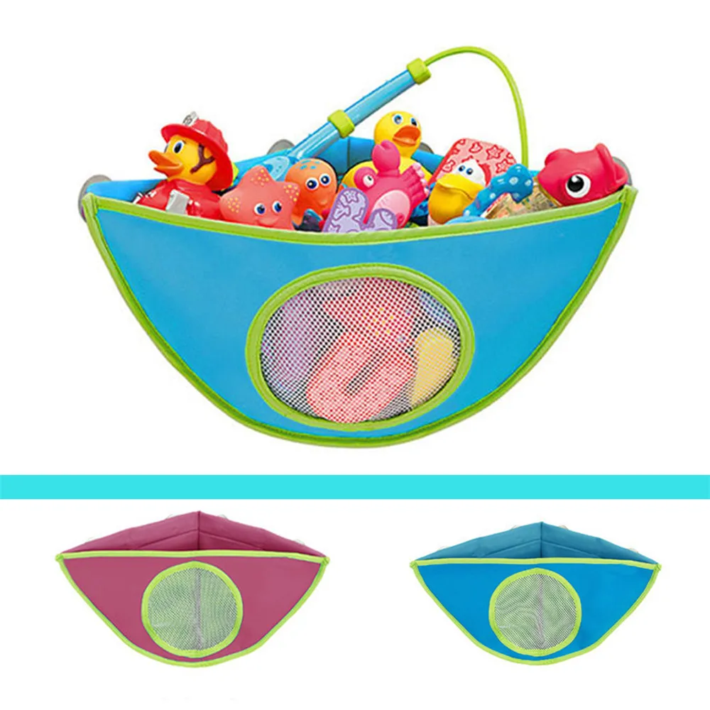 Детская сумка для хранения игрушек для ванной, органайзер, сетчатая, водонепроницаемая, на присоске, с треугольниками, сумка для хранения детских игрушек в ванной