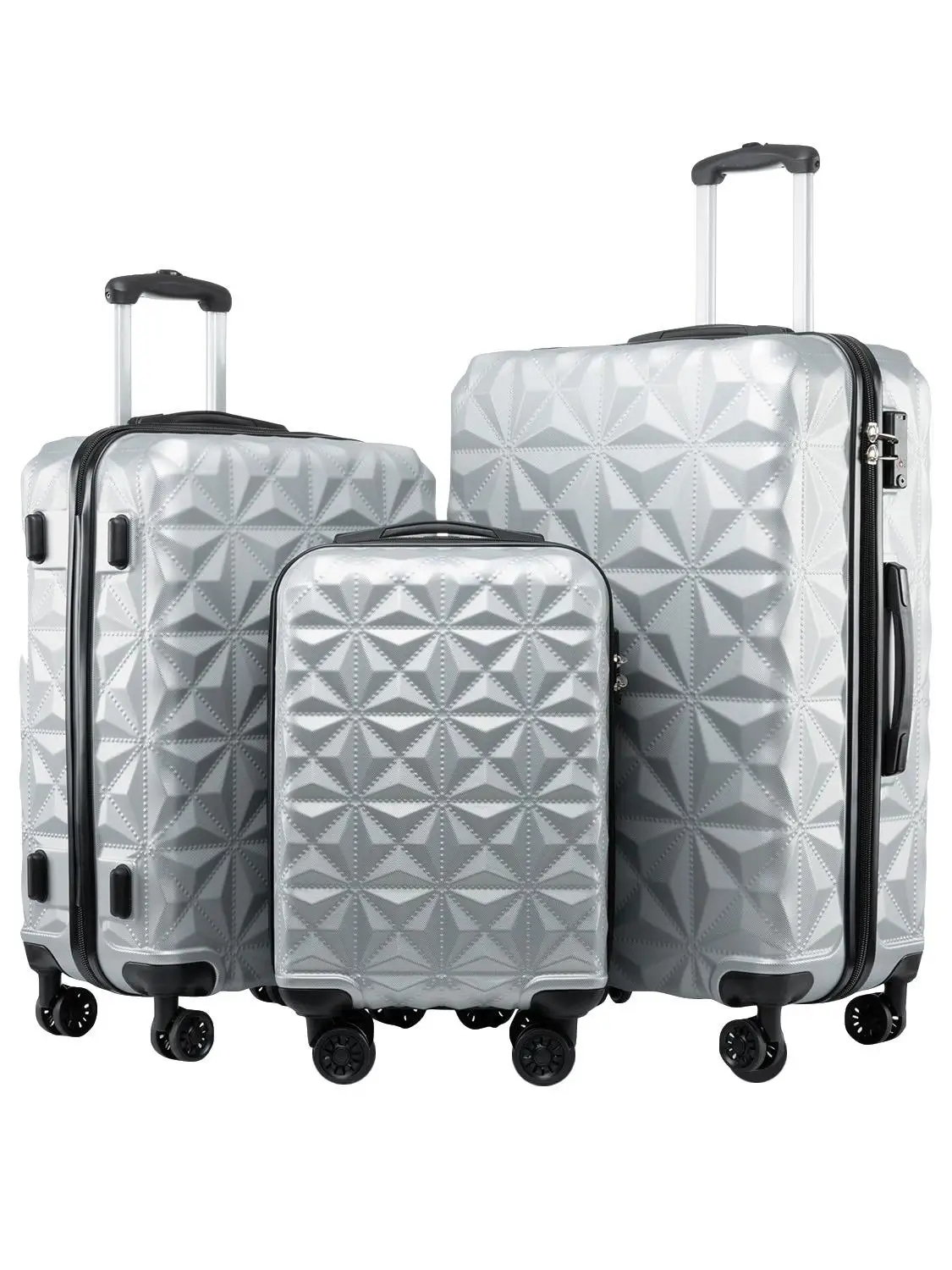 

Seanshow Luggage Sets 3 Pieces Trolley Case For Men Women TSA Lock Spinner Wheel Suitcase Travel 18-24-28 Inch