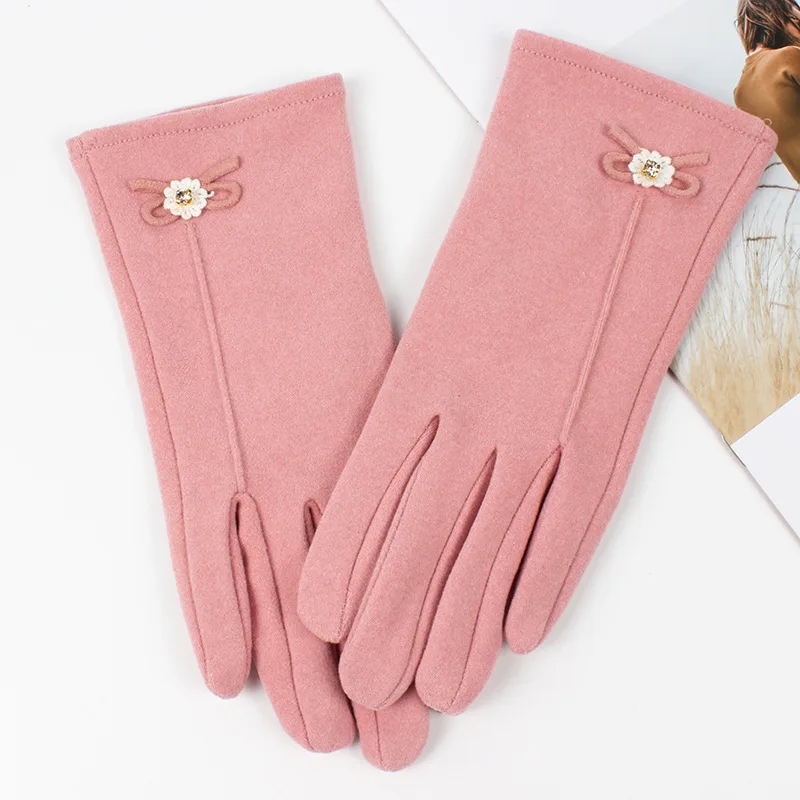 

New fashion ladies thin elastic velvet gloves for autumn and winter riding warm and windproof touch screen gloves